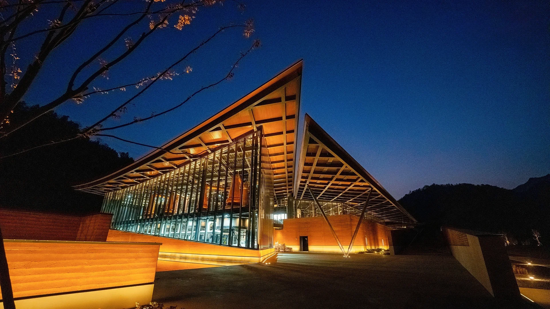 iconic building at night