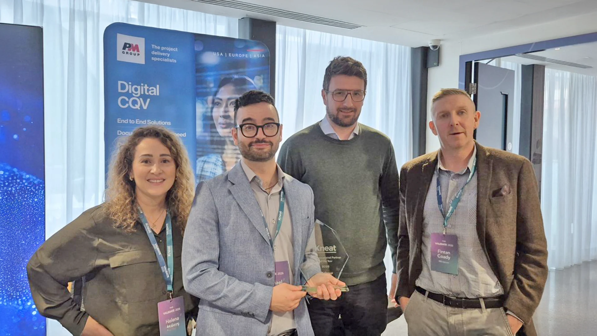 Kneat Partnership Award and PM Group CQV leadership team
